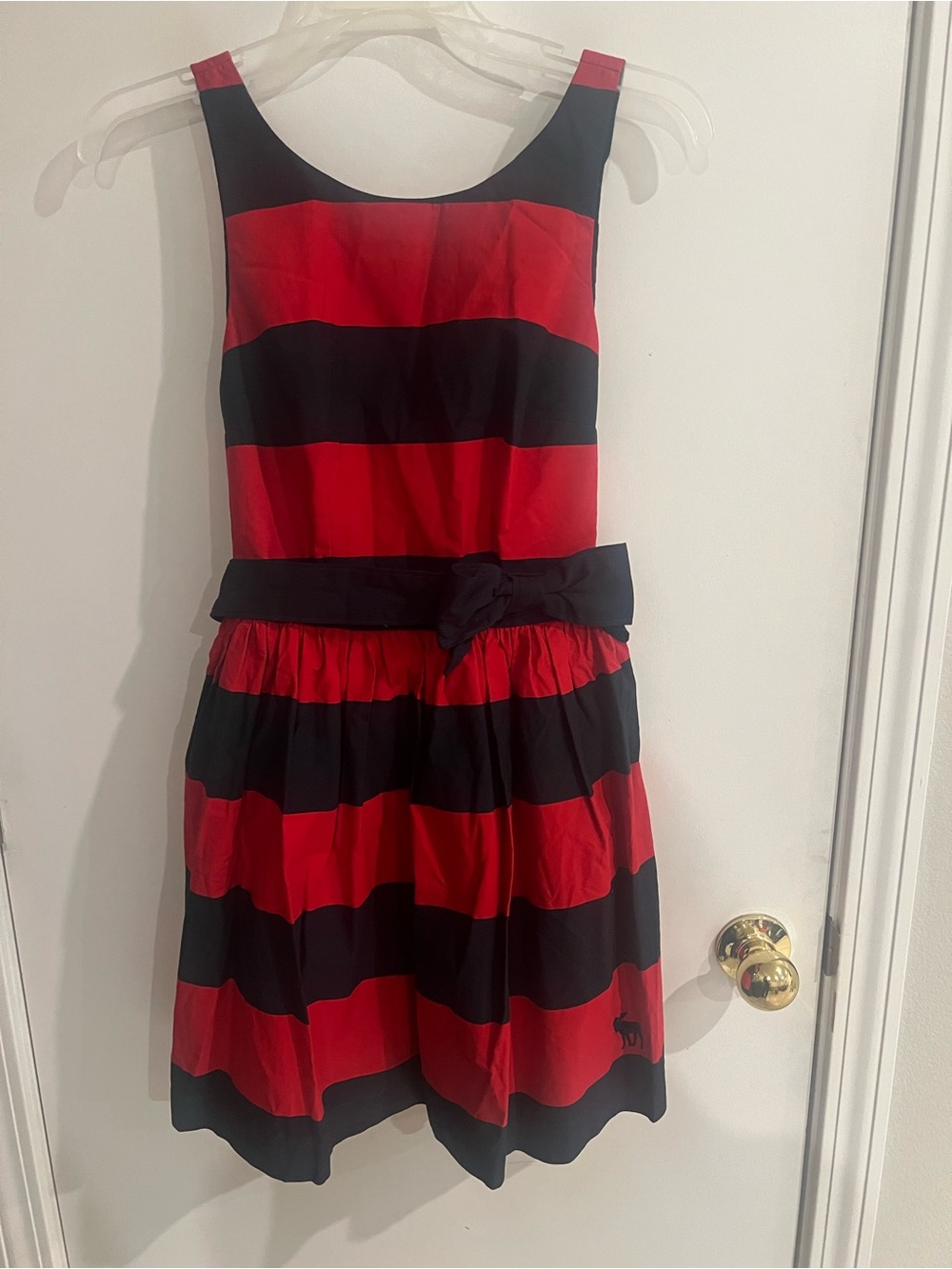 Abercrombie & Fitch Red and Navy Striped Women’s Party Dress